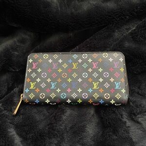Louis Vuitton Murakami Zippy Wallet in Black Lilac